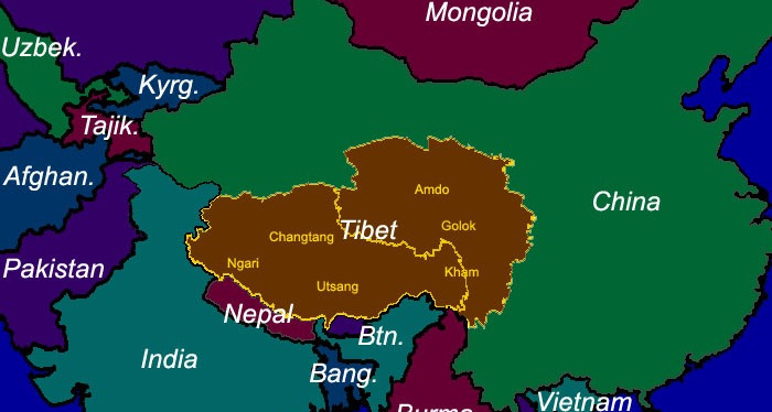 Tibet térkép